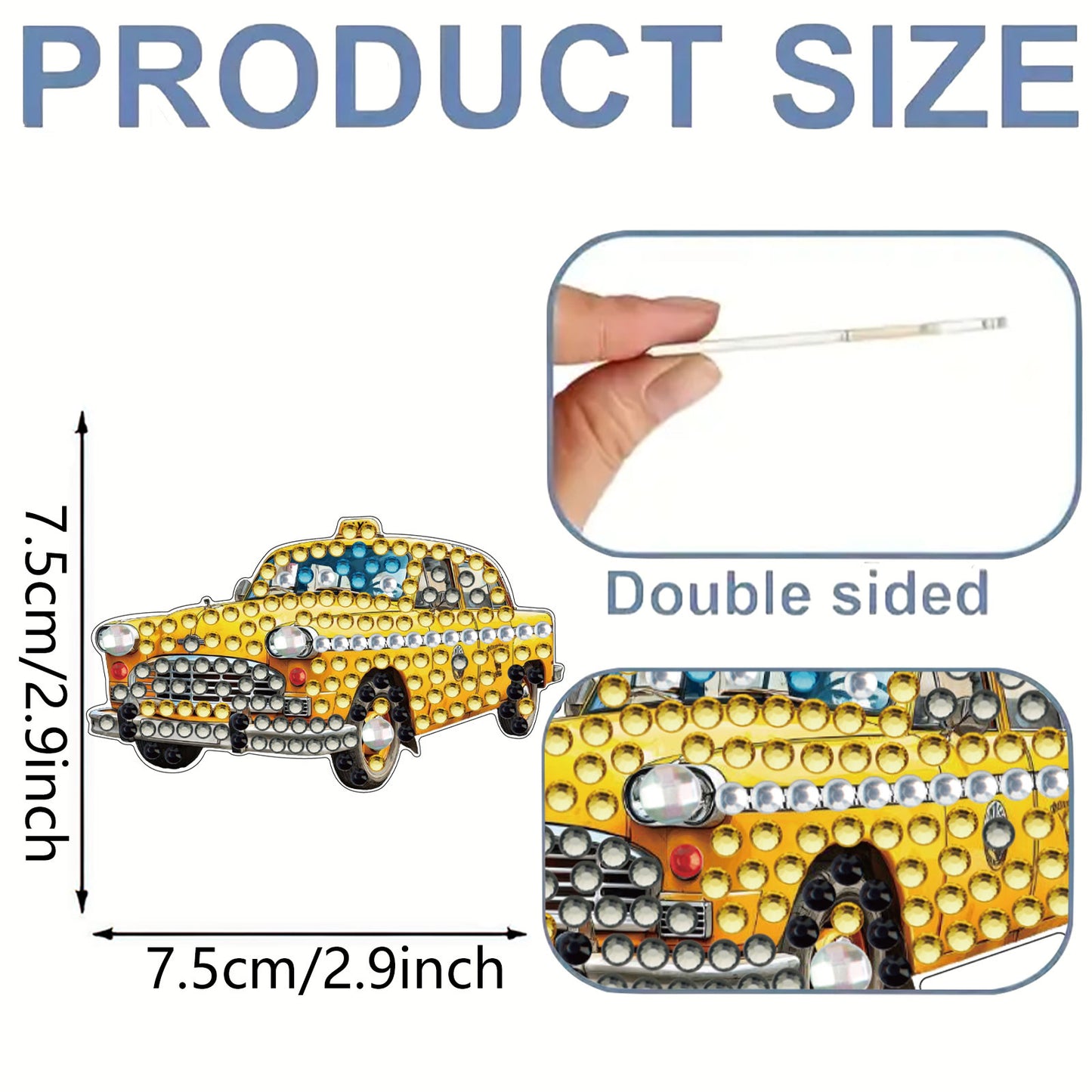 15pcs Car 2D Acrylic DIY Diamond Art Fridge Magnet Kit for Home Cars Decor