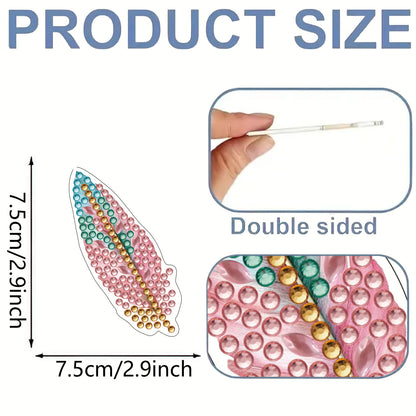 15pcs Feather 2D Acrylic DIY Diamond Art Fridge Magnet Kit for Home Cars Decor