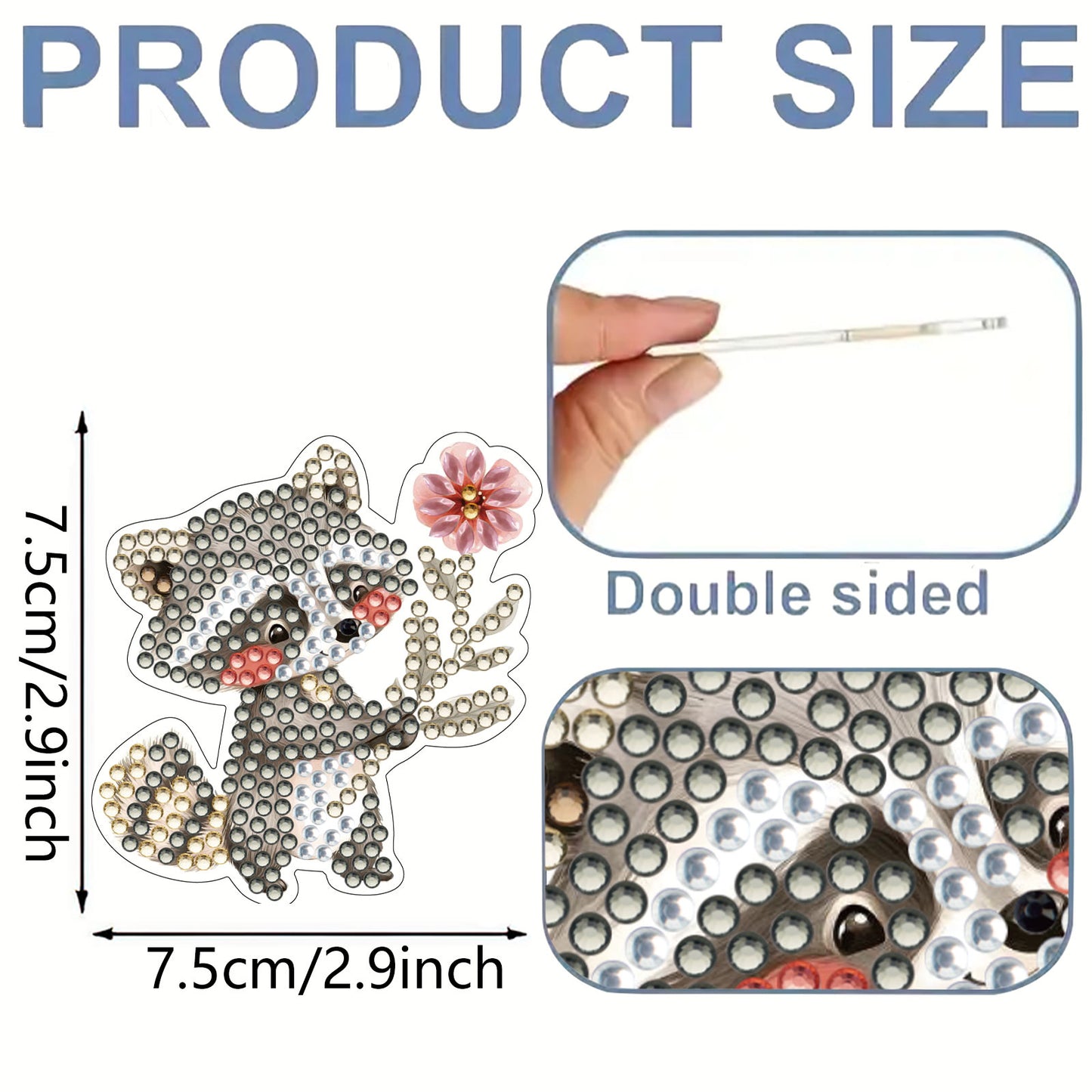 15pcs Pink Animal 2D Acrylic DIY Diamond Art Fridge Magnet Kit for Home Decor