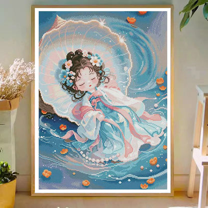 Seashell Fairy - 11CT Stamped Cross Stitch 50*70CM(Mona Lisa Brand)
