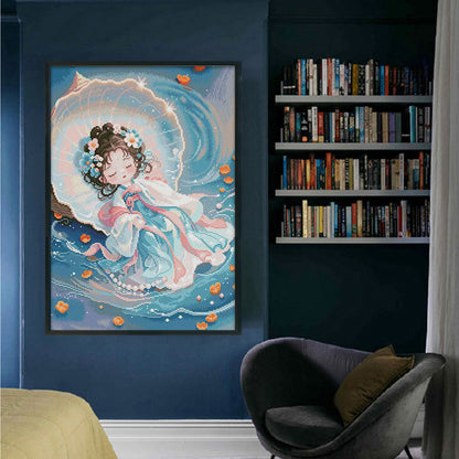 Seashell Fairy - 11CT Stamped Cross Stitch 50*70CM(Mona Lisa Brand)