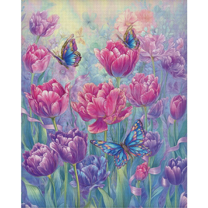 Tulip - 11CT Stamped Cross Stitch 52*65CM(Mona Lisa Brand)