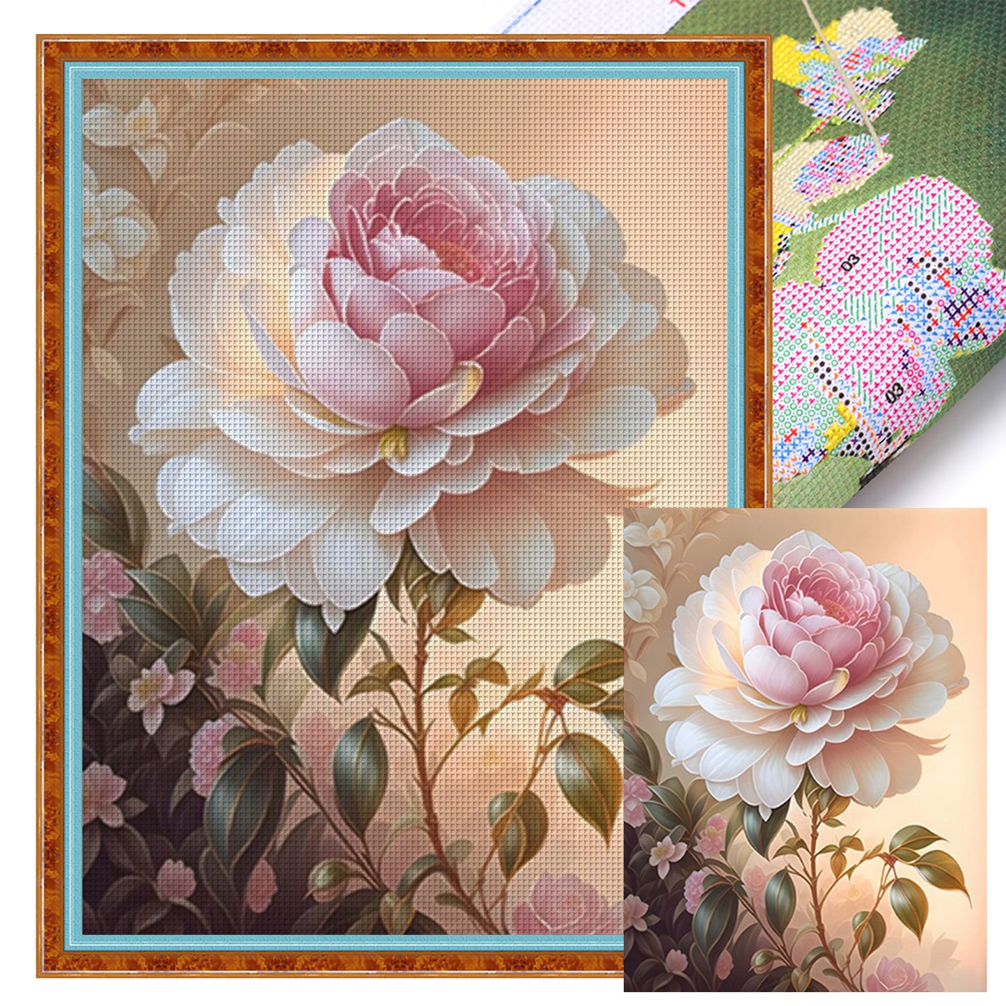 Camellia - 11CT Stamped Cross Stitch 55*70CM(Mona Lisa Brand)