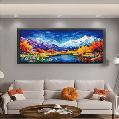 Rich In Mountains And Waters - 11CT Stamped Cross Stitch 150*60CM(Mona Lisa Brand)