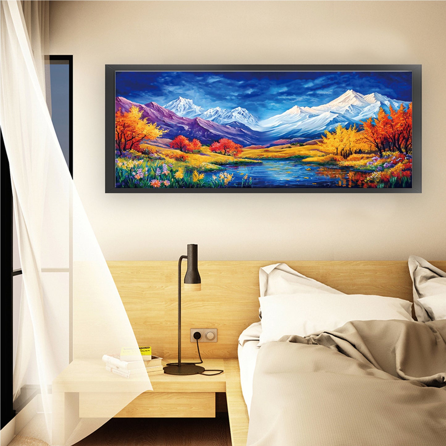 Rich In Mountains And Waters - 11CT Stamped Cross Stitch 150*60CM(Mona Lisa Brand)