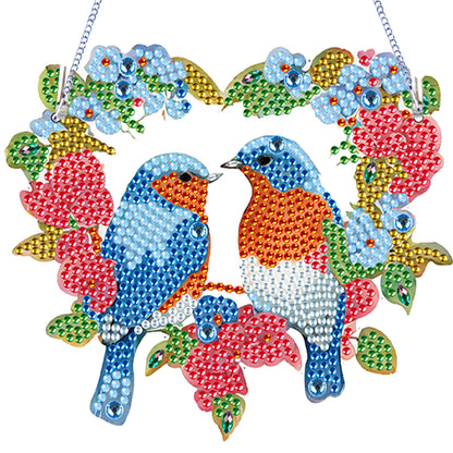 4Pcs Bluebird Cardinal 2D Flat DIY Diamond Painting Kit Home Crystal Art Pendant