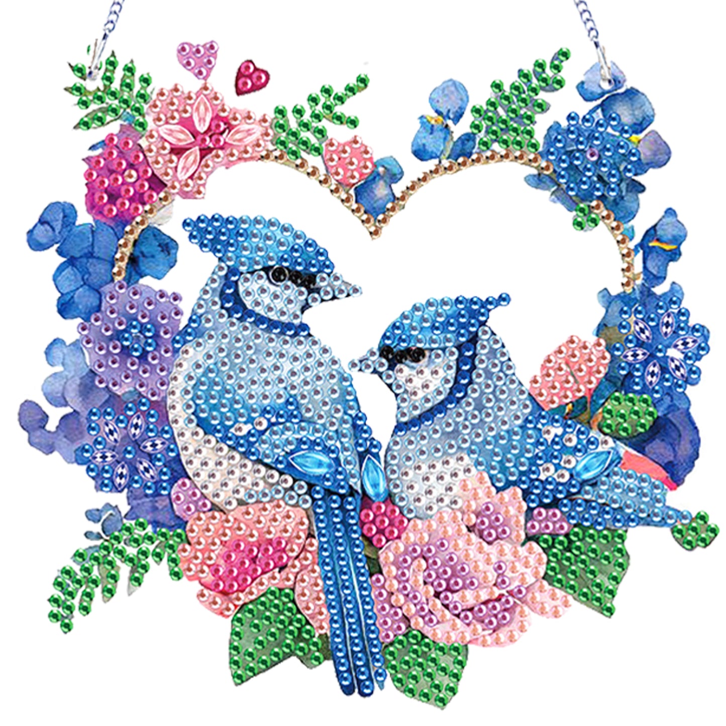 4Pcs Bluebird Cardinal 2D Flat DIY Diamond Painting Kit Home Crystal Art Pendant