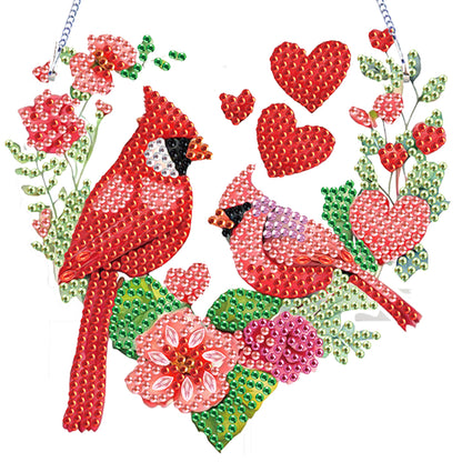 4Pcs Bluebird Cardinal 2D Flat DIY Diamond Painting Kit Home Crystal Art Pendant