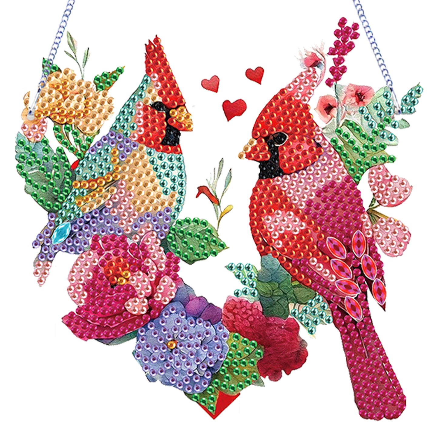 4Pcs Bluebird Cardinal 2D Flat DIY Diamond Painting Kit Home Crystal Art Pendant