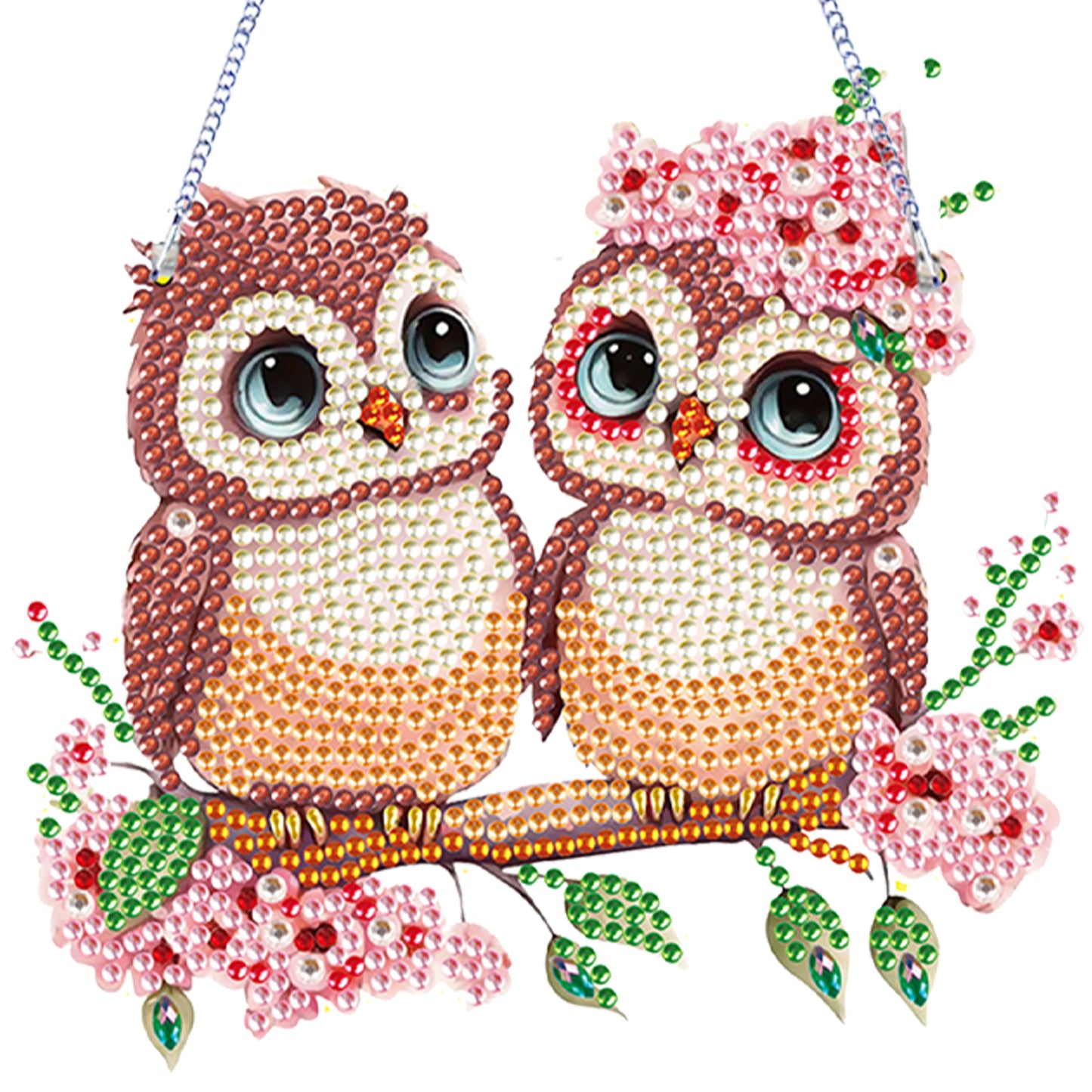 4Pcs Owl 2D Flat DIY Diamond Painting Kits Crystal Art Pendant for Home Wall