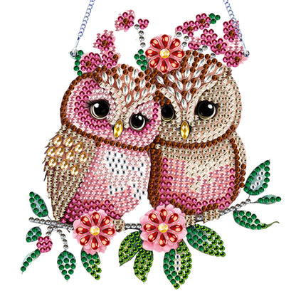 4Pcs Owl 2D Flat DIY Diamond Painting Kits Crystal Art Pendant for Home Wall