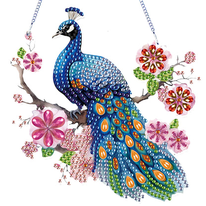 4Pcs Flower Bird 2D Flat DIY Diamond Painting Kit Home Wall Crystal Art Pendant