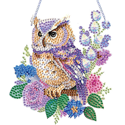 4Pcs Flower Bird 2D Flat DIY Diamond Painting Kit Home Wall Crystal Art Pendant