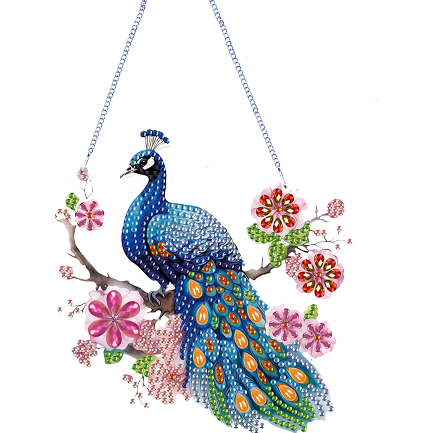 4Pcs Flower Bird 2D Flat DIY Diamond Painting Kit Home Wall Crystal Art Pendant
