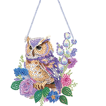 4Pcs Flower Bird 2D Flat DIY Diamond Painting Kit Home Wall Crystal Art Pendant