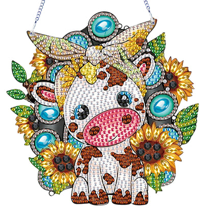 4Pcs Flower Animals 2D Flat DIY Diamond Painting Kit Home Crystal Art Pendant