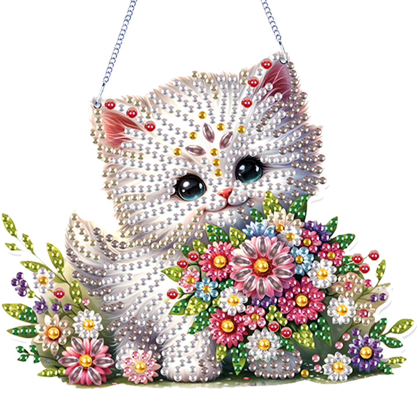 4Pcs Flower Animals 2D Flat DIY Diamond Painting Kit Home Crystal Art Pendant