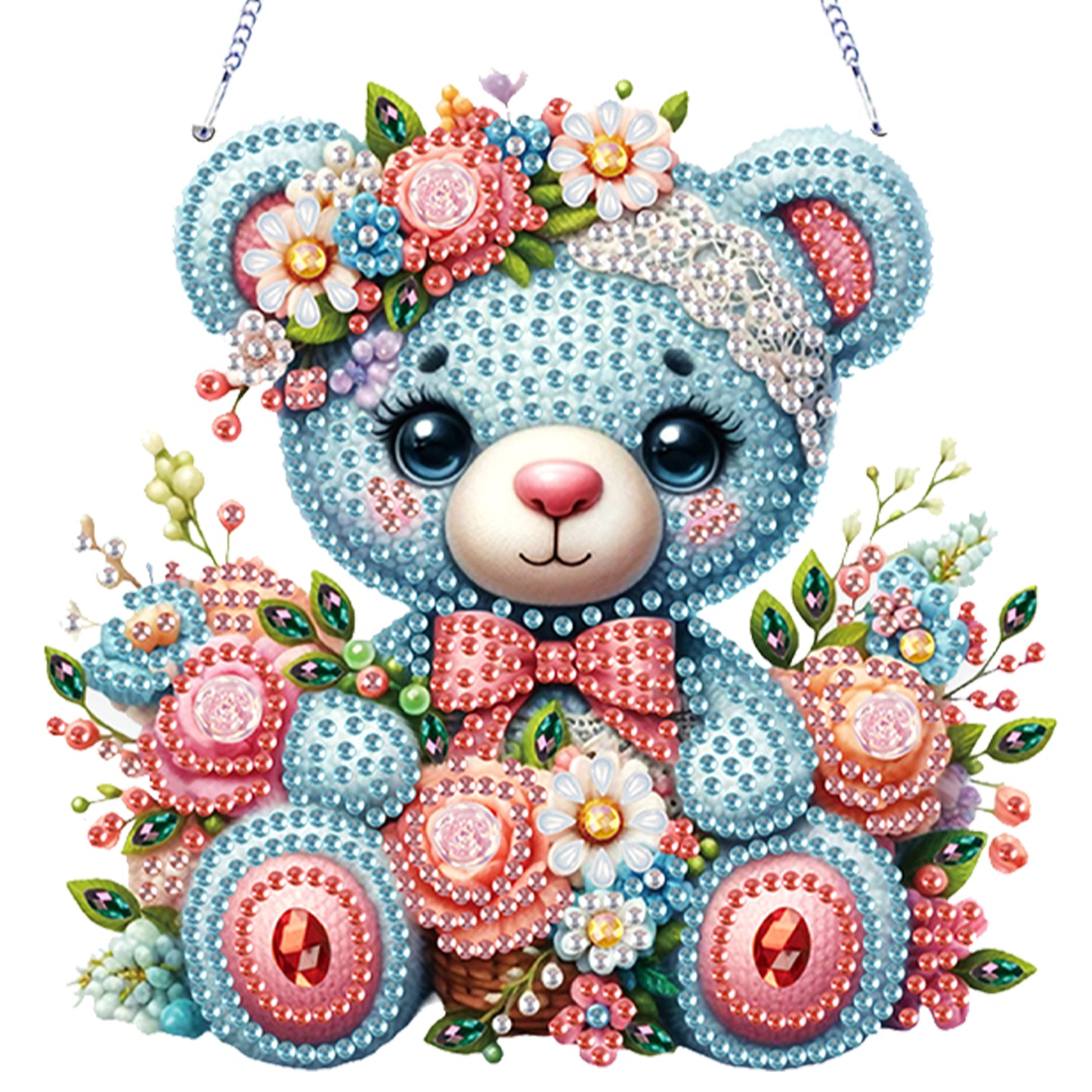 4Pcs Flower Animals 2D Flat DIY Diamond Painting Kit Home Crystal Art Pendant