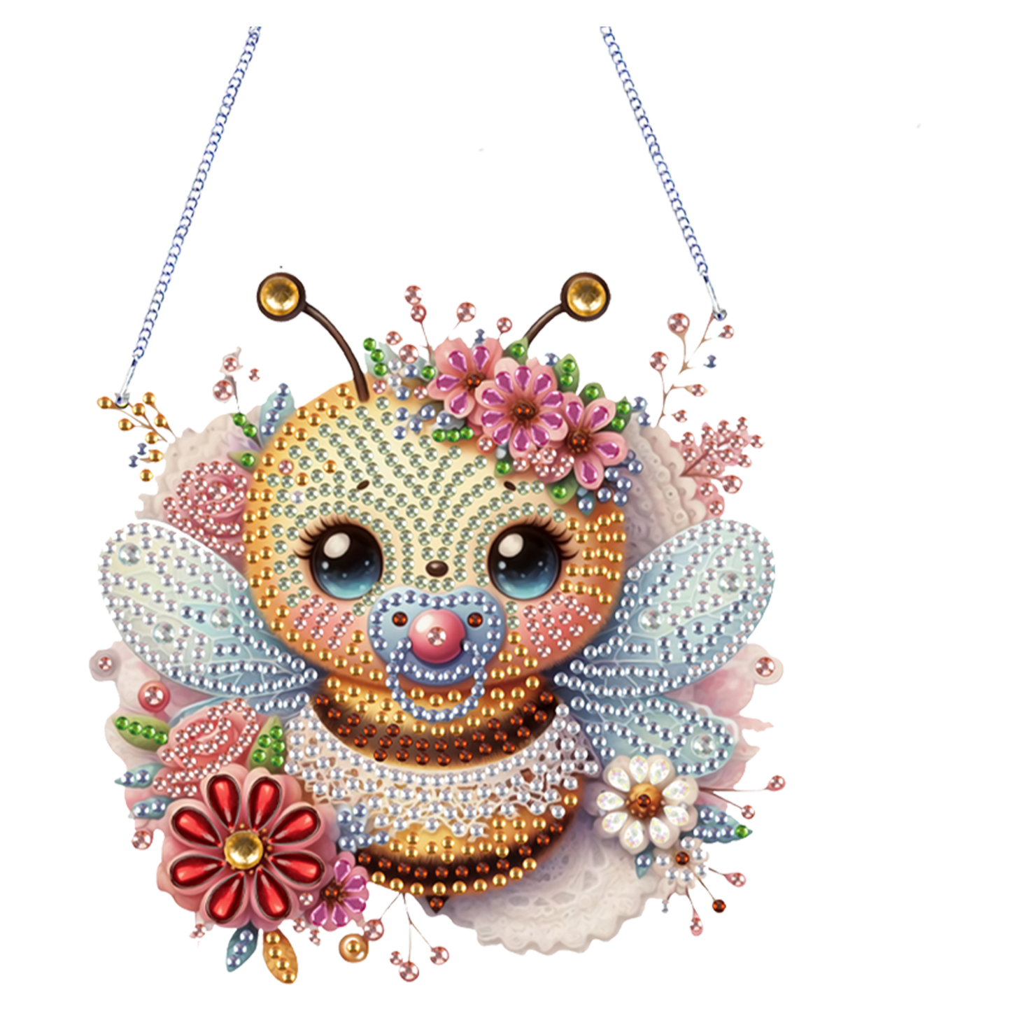 4Pcs Flower Animals 2D Flat DIY Diamond Painting Kit Home Crystal Art Pendant