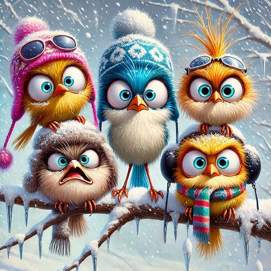 Bird - Full Round Drill Diamond Painting 30*30CM