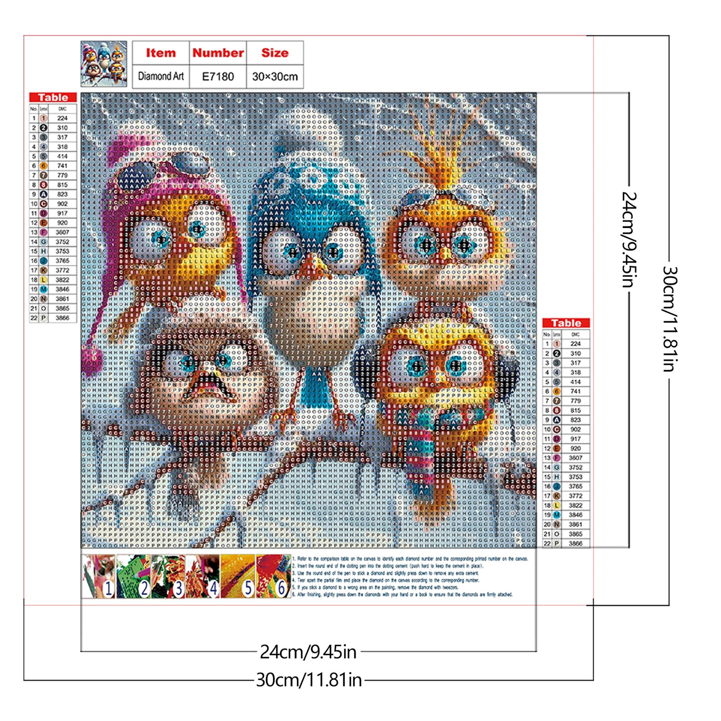 Bird - Full Round Drill Diamond Painting 30*30CM