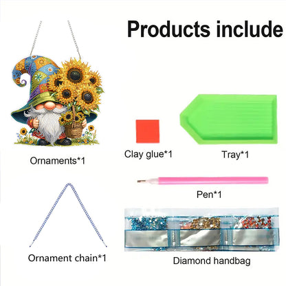 Sunflower 2D Flat DIY Acrylic Diamond Art Paintings Pendant for Home Wall Decor