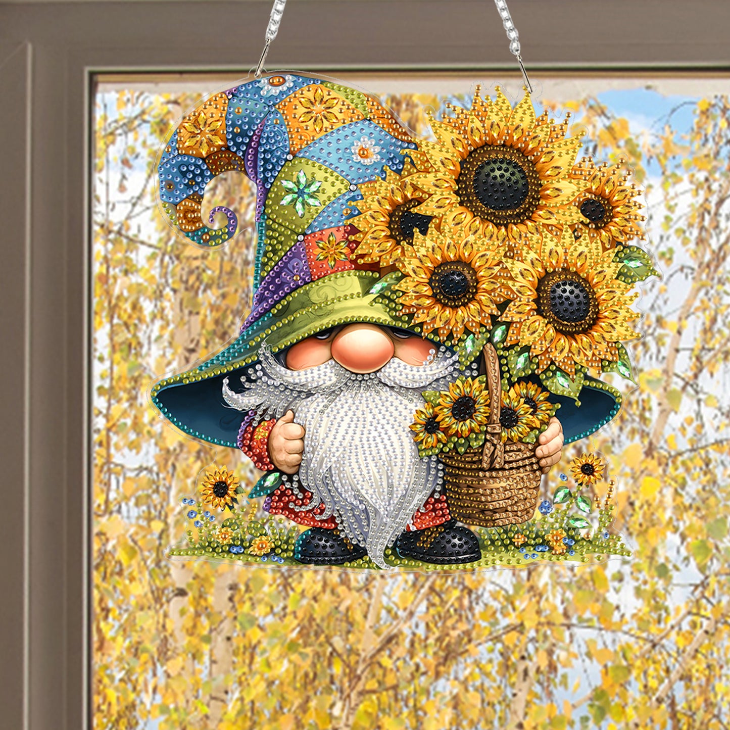 Sunflower 2D Flat DIY Acrylic Diamond Art Paintings Pendant for Home Wall Decor