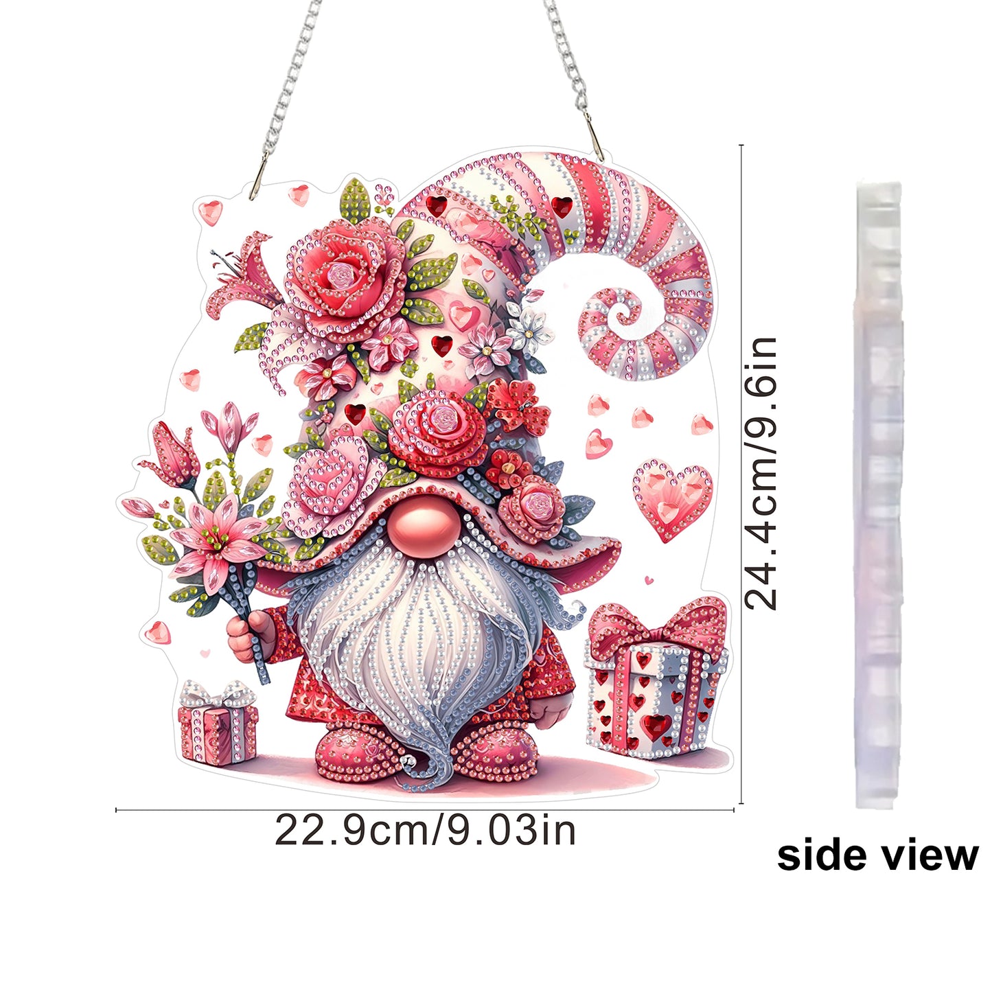 Pink 2D Flat DIY Acrylic Diamond Art Paintings Pendant for Home Wall Decor Charm