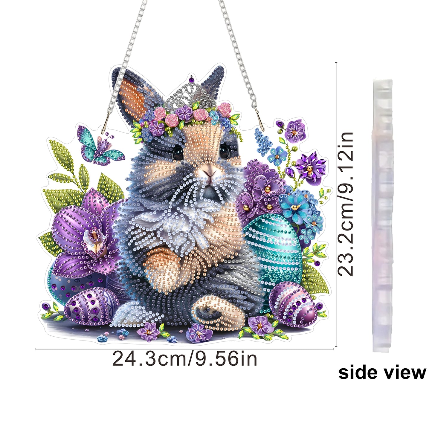 Rabbit 2D Flat DIY Acrylic Diamond Art Paintings Pendant for Home Wall Decor