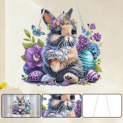 Rabbit 2D Flat DIY Acrylic Diamond Art Paintings Pendant for Home Wall Decor