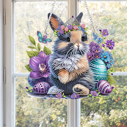 Rabbit 2D Flat DIY Acrylic Diamond Art Paintings Pendant for Home Wall Decor