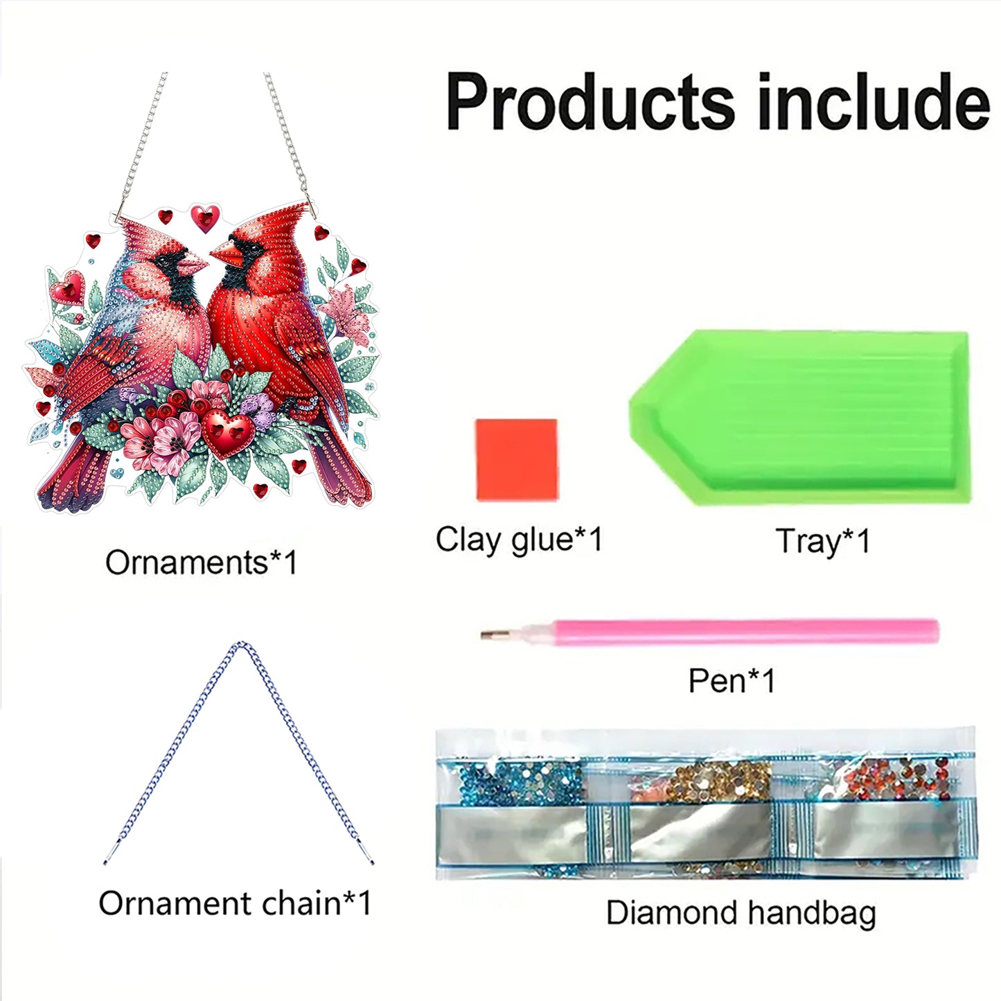 Heart 2D Flat DIY Acrylic Diamond Art Paintings Pendant for Home Wall Decor