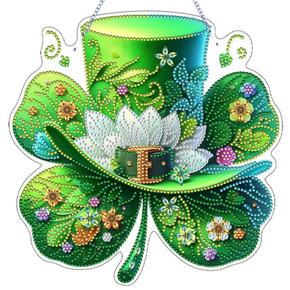 St Patricks Day 1 DIY 2D Flat Acrylic Diamond Painting Dots Pendant for Adults