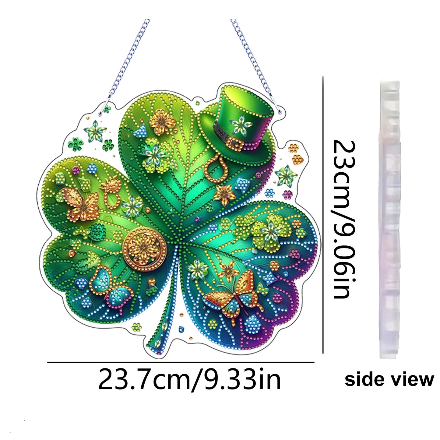 St Patricks Day 2 DIY 2D Flat Acrylic Diamond Painting Dots Pendant for Adults