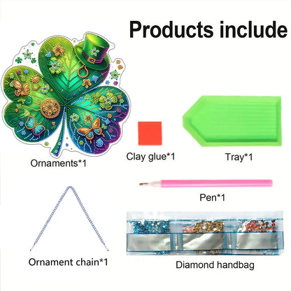 St Patricks Day 2 DIY 2D Flat Acrylic Diamond Painting Dots Pendant for Adults