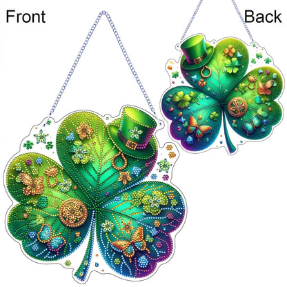 St Patricks Day 2 DIY 2D Flat Acrylic Diamond Painting Dots Pendant for Adults