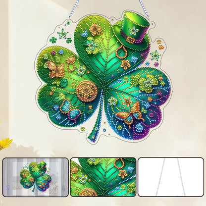St Patricks Day 2 DIY 2D Flat Acrylic Diamond Painting Dots Pendant for Adults