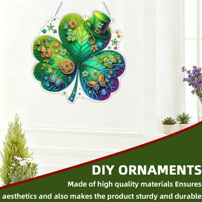 St Patricks Day 2 DIY 2D Flat Acrylic Diamond Painting Dots Pendant for Adults
