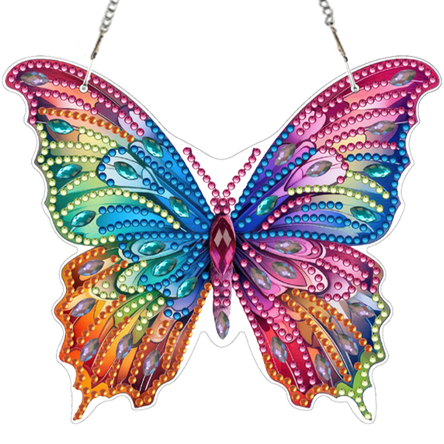 4pcs Butterfly Floral DIY 2D Flat Acrylic Diamond Painting Pendant Kit for Home