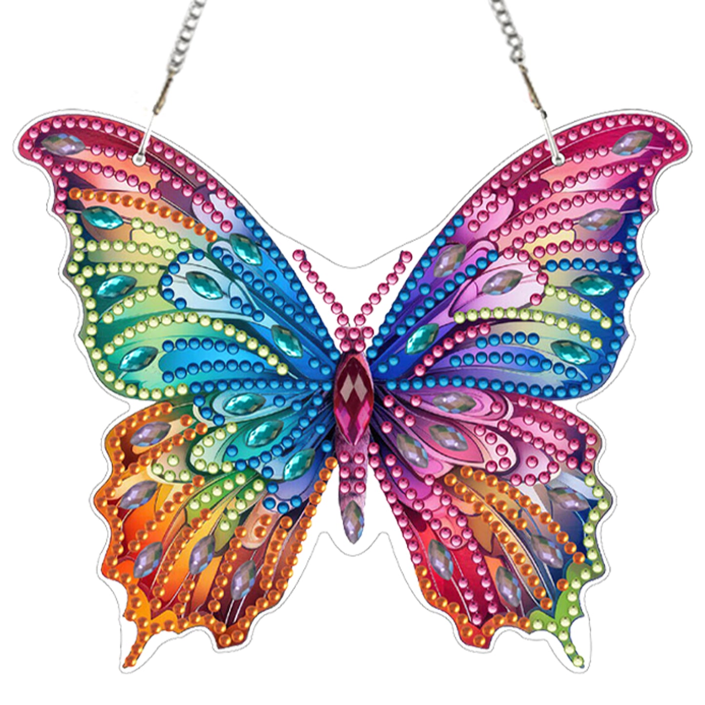 4pcs Butterfly Floral DIY 2D Flat Acrylic Diamond Painting Pendant Kit for Home