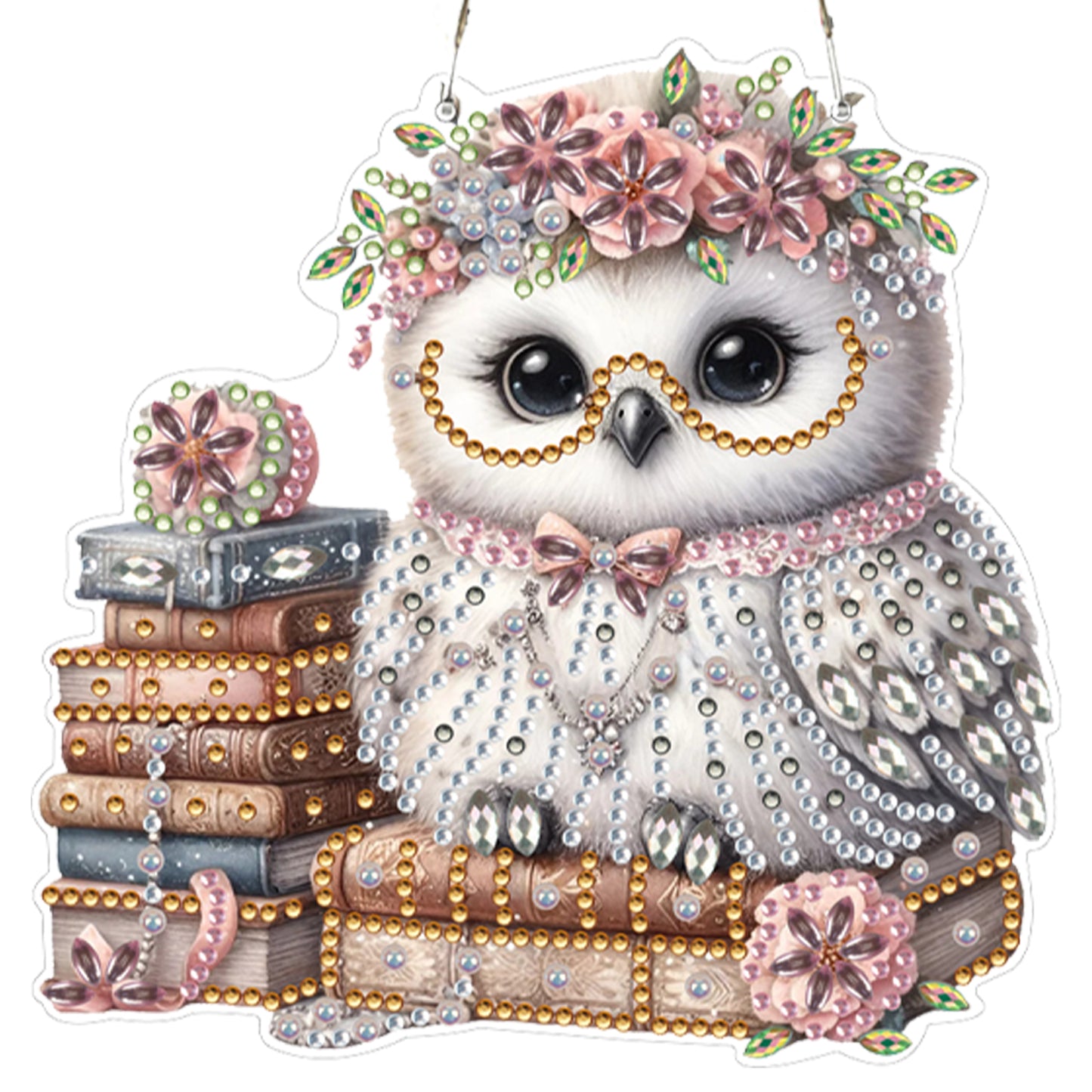 4pcs Owl DIY 2D Flat Acrylic Diamond Painting Pendant Kit for Adults Home Decor