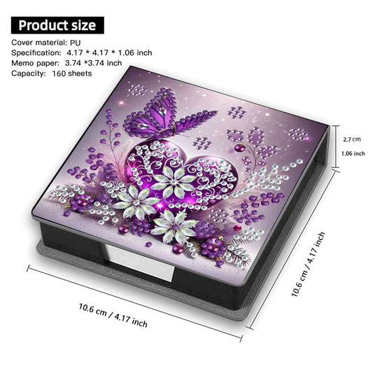 Flower PU DIY 5D Diamond Painting Note Box 640 Blank Notepads for Home Office