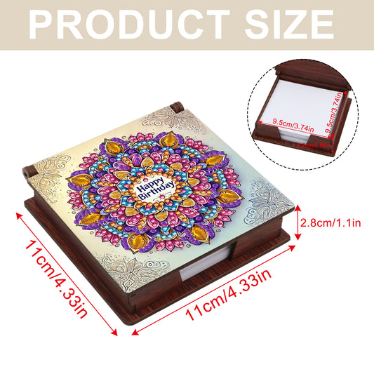 Flowers Wooden DIY 5D Diamond Painting Note Box 640 Notepads for Office Home