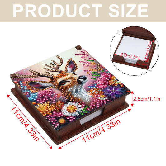 Animals Wooden DIY 5D Diamond Painting Note Box 640 Notepads for Office Home