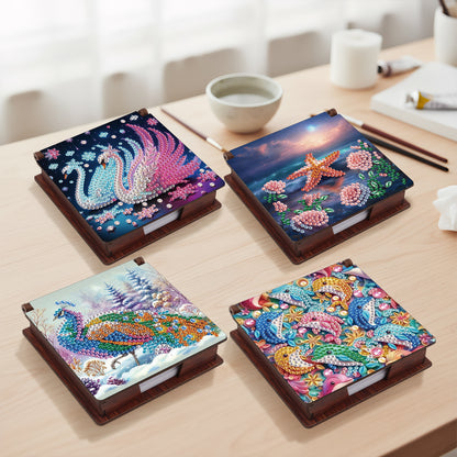 Animal Ambience Wooden DIY 5D Diamond Painting Note Box 640 Notepads Office Home