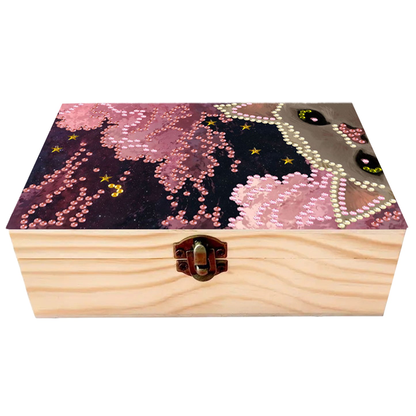 Cats and Clouds DIY Wooden 5D Diamond Art Diamond Art Storage Box Desktop Decor