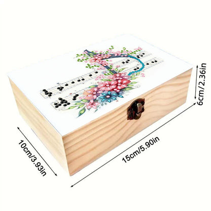 Musical Note DIY Wooden 5D Diamond Art Diamond Art Storage Box for Adults Gifts