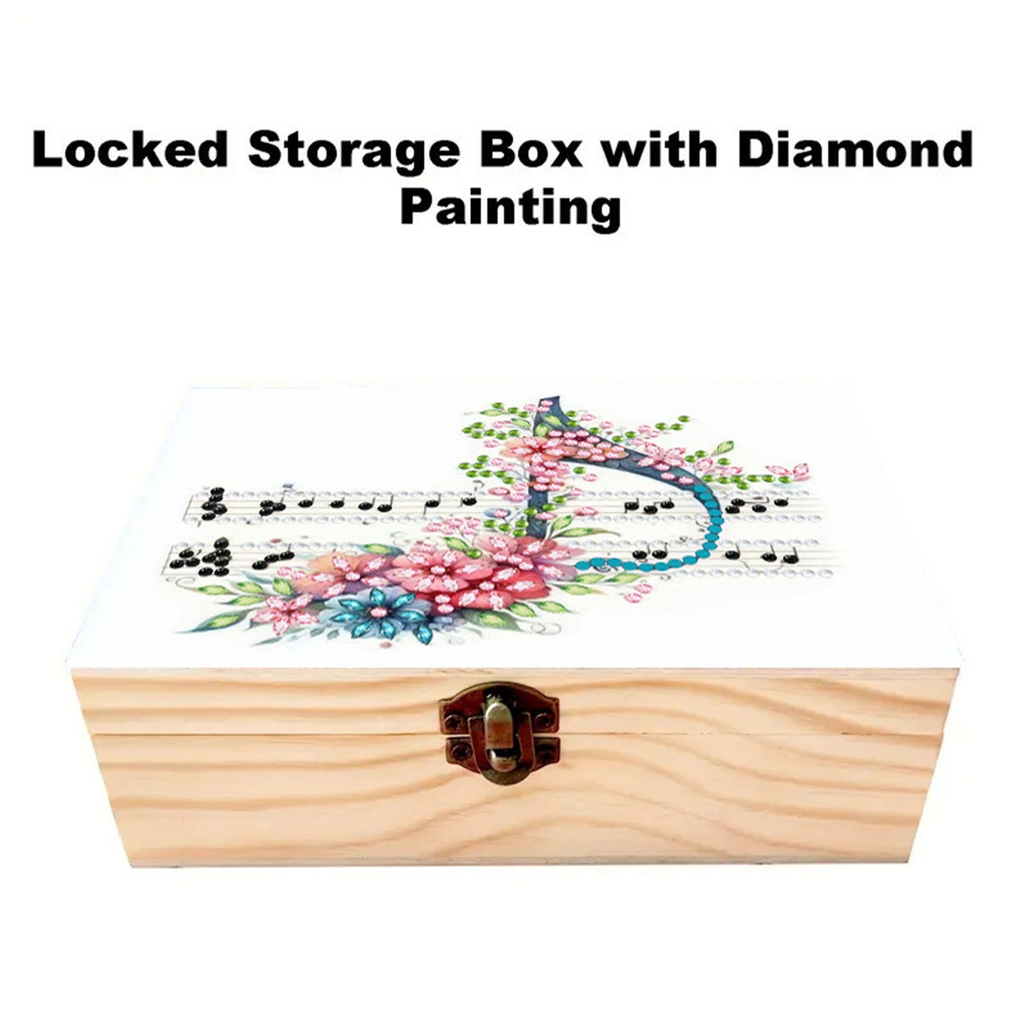 Musical Note DIY Wooden 5D Diamond Art Diamond Art Storage Box for Adults Gifts