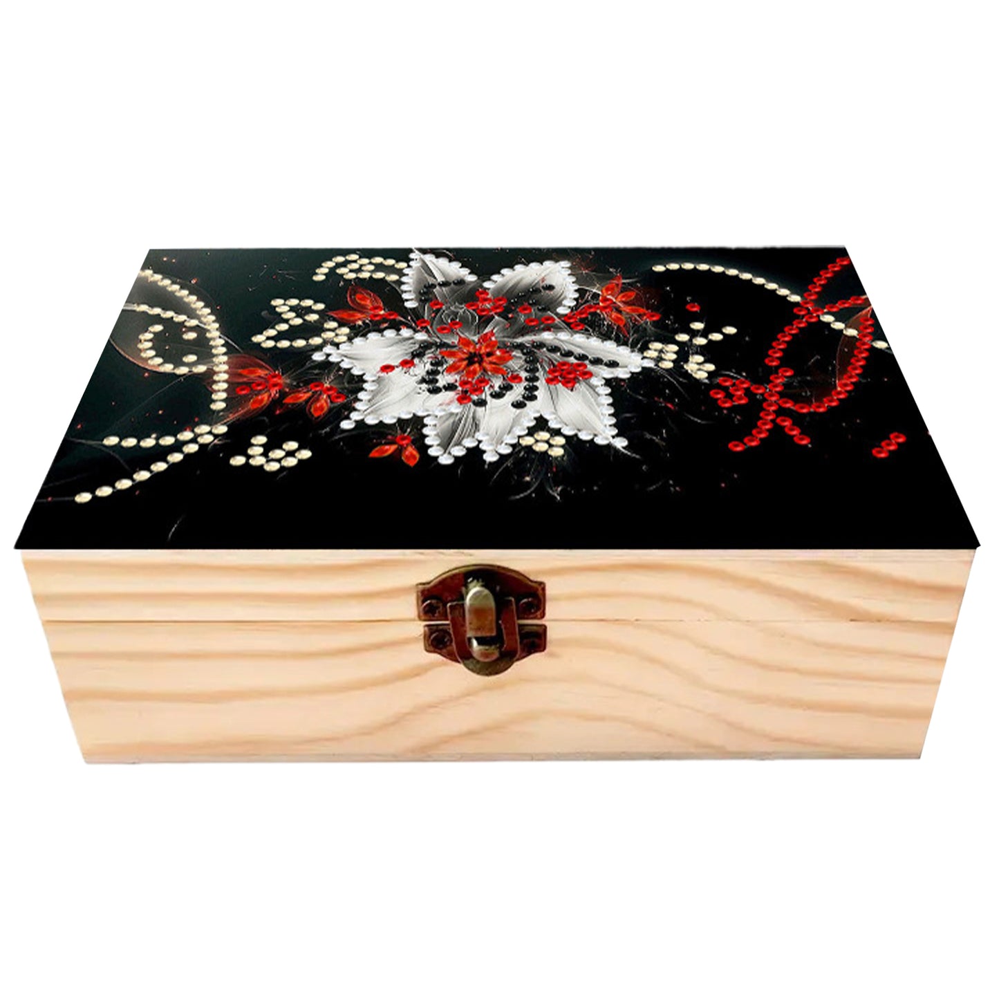 Flower DIY Wooden 5D Diamond Art Diamond Art Storage Box for Adult Desktop Decor