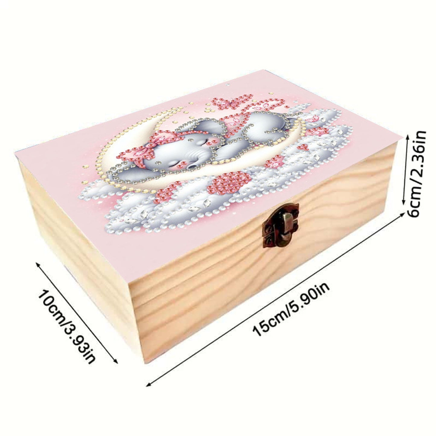 Moon Elephant DIY Wooden 5D Diamond Art Diamond Art Storage Box for Adults Gifts